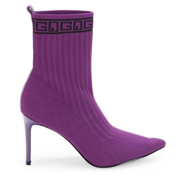 Guess Stiletto Purple Sock Ankle Boots - Picture 1 of 9